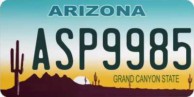 AZ license plate ASP9985