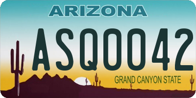 AZ license plate ASQ0042