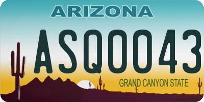 AZ license plate ASQ0043