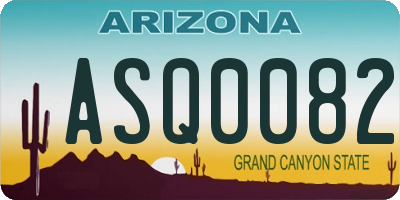 AZ license plate ASQ0082