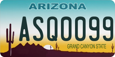 AZ license plate ASQ0099