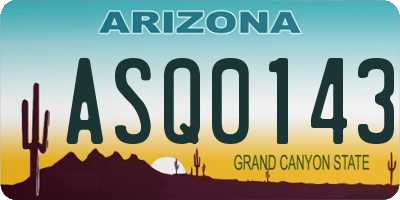 AZ license plate ASQ0143