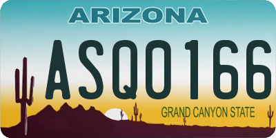 AZ license plate ASQ0166