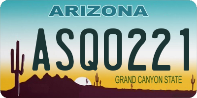 AZ license plate ASQ0221