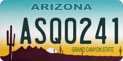 AZ license plate ASQ0241