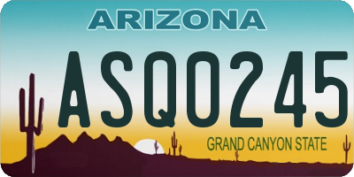 AZ license plate ASQ0245