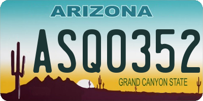 AZ license plate ASQ0352