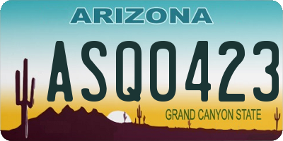 AZ license plate ASQ0423