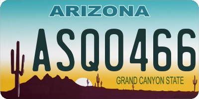 AZ license plate ASQ0466