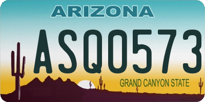 AZ license plate ASQ0573