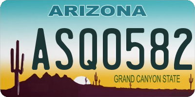 AZ license plate ASQ0582