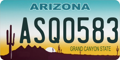 AZ license plate ASQ0583