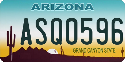 AZ license plate ASQ0596