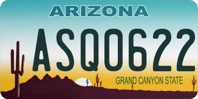 AZ license plate ASQ0622
