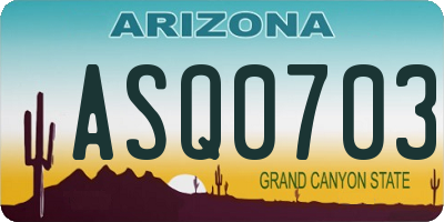 AZ license plate ASQ0703
