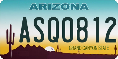 AZ license plate ASQ0812