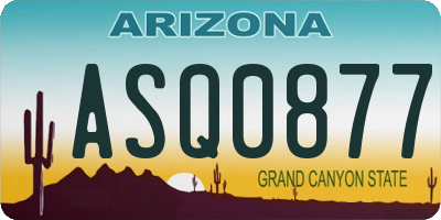 AZ license plate ASQ0877