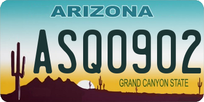 AZ license plate ASQ0902
