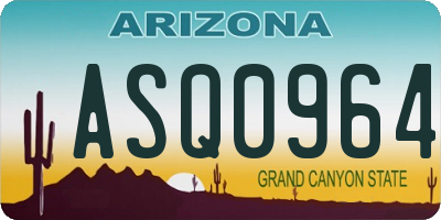 AZ license plate ASQ0964