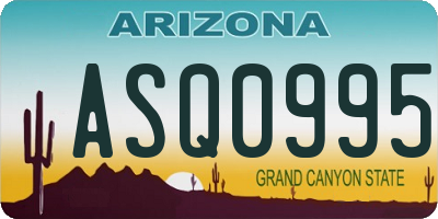 AZ license plate ASQ0995