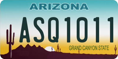 AZ license plate ASQ1011