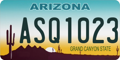 AZ license plate ASQ1023