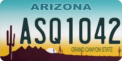 AZ license plate ASQ1042