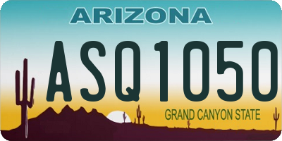 AZ license plate ASQ1050