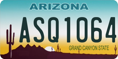 AZ license plate ASQ1064