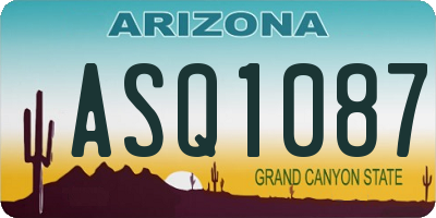 AZ license plate ASQ1087