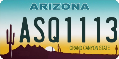 AZ license plate ASQ1113