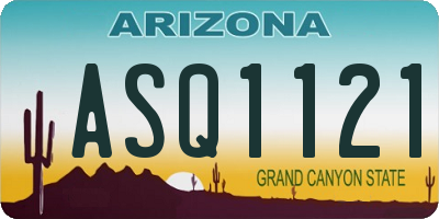 AZ license plate ASQ1121