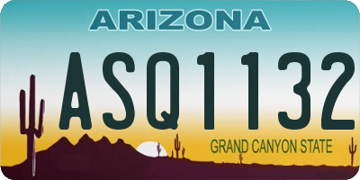 AZ license plate ASQ1132