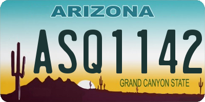 AZ license plate ASQ1142