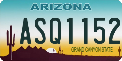 AZ license plate ASQ1152