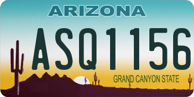 AZ license plate ASQ1156