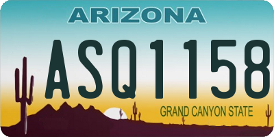 AZ license plate ASQ1158