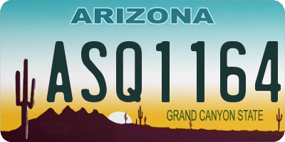 AZ license plate ASQ1164