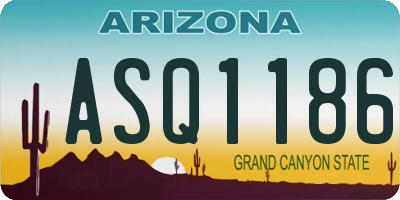 AZ license plate ASQ1186