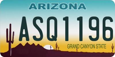 AZ license plate ASQ1196