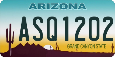AZ license plate ASQ1202