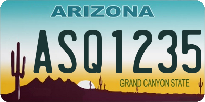 AZ license plate ASQ1235