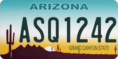 AZ license plate ASQ1242