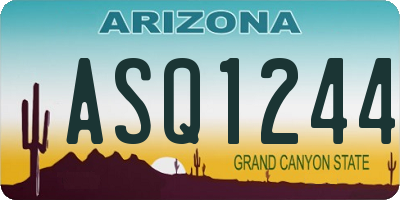 AZ license plate ASQ1244