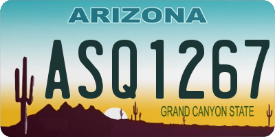 AZ license plate ASQ1267