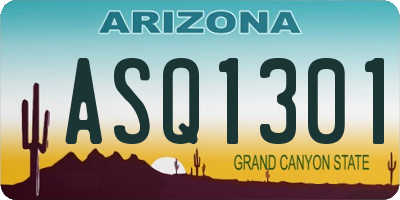 AZ license plate ASQ1301