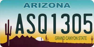 AZ license plate ASQ1305