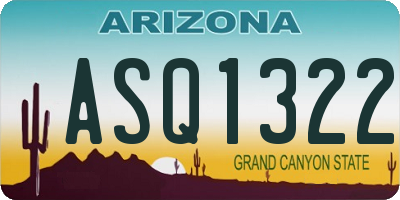 AZ license plate ASQ1322