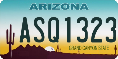 AZ license plate ASQ1323