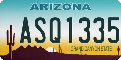 AZ license plate ASQ1335